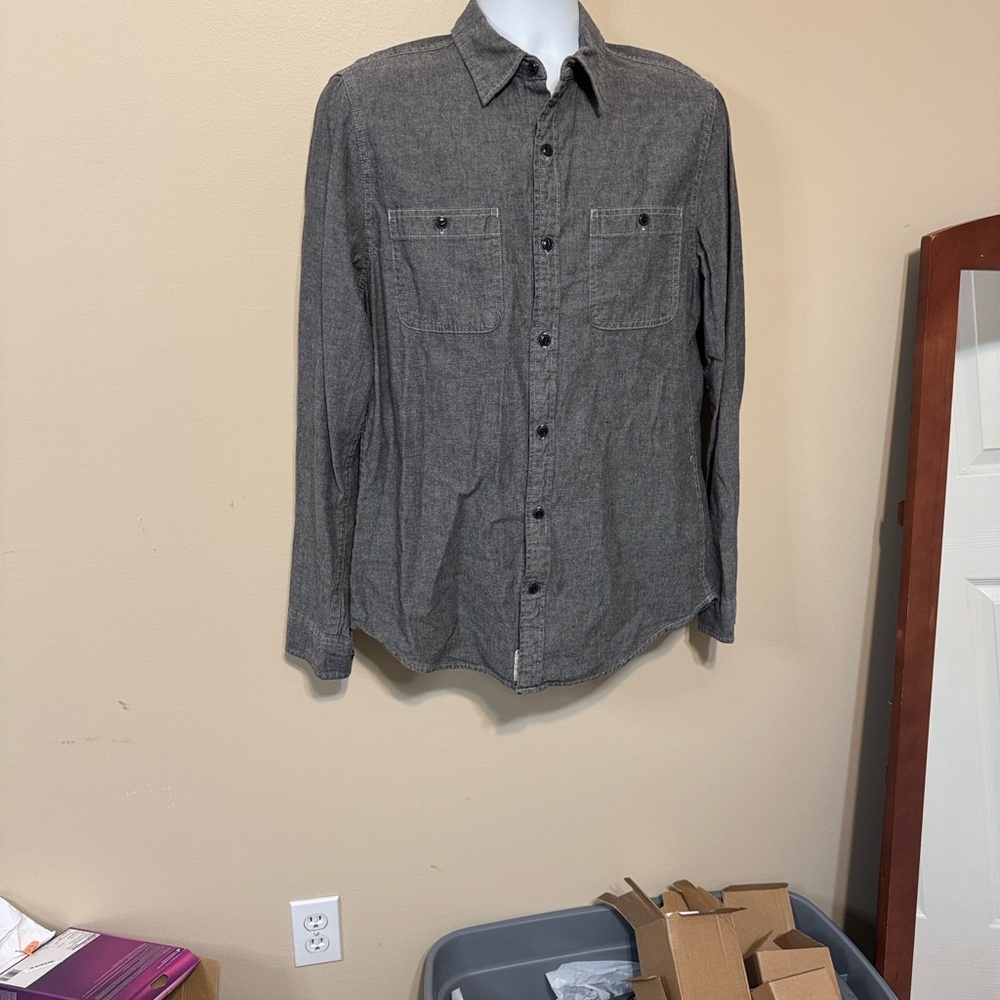 Denim & Supply Ralph Lauren Charcoal Button-Down Shirt size Large - Picture 2 of 12
